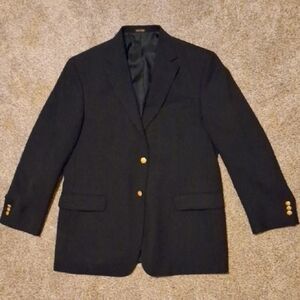 Stafford Classic Navy Blazer with Gold Buttons